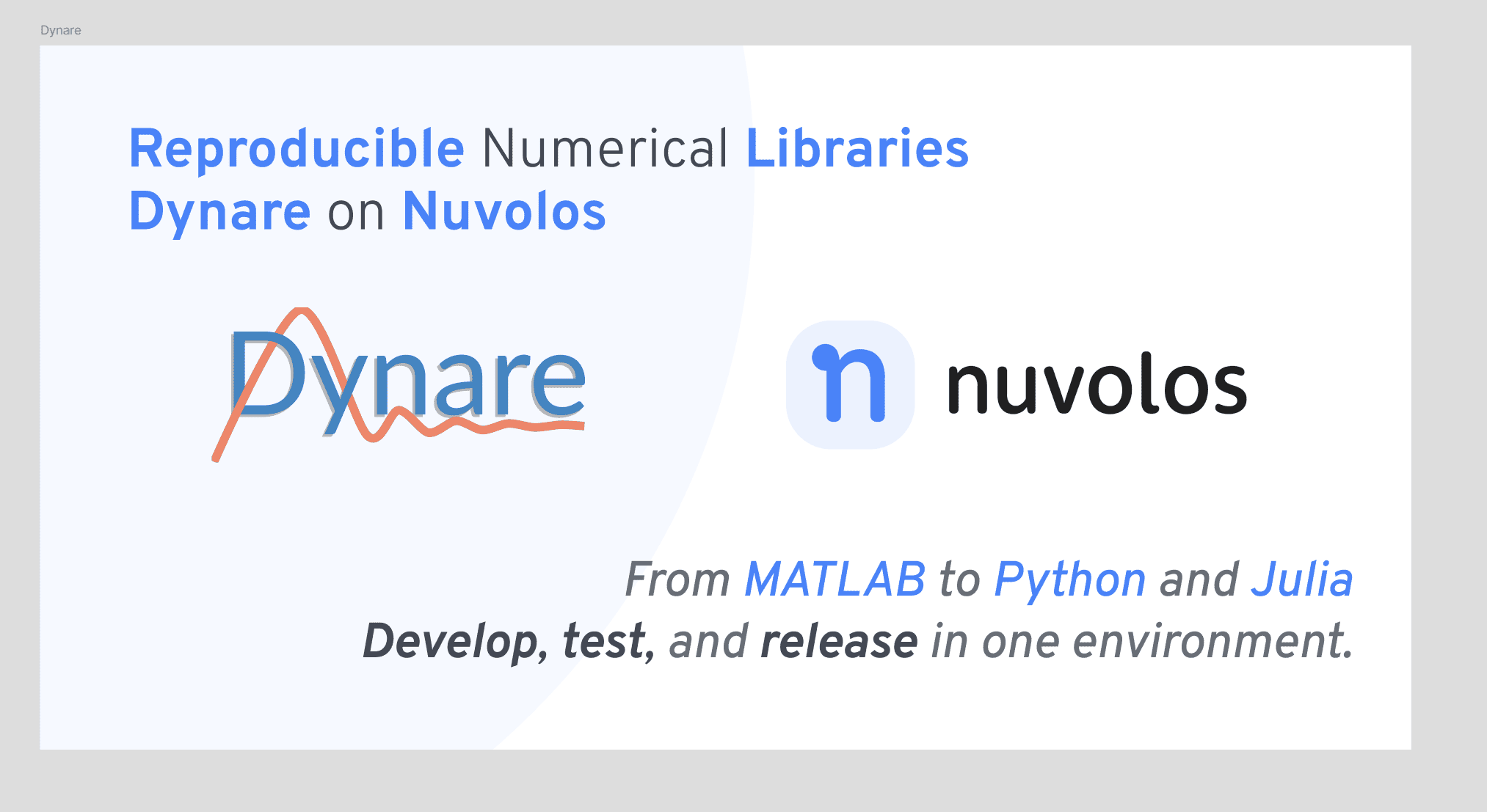 Reproducible Numerical Libraries: Dynare on Nuvolos - Nuvolos